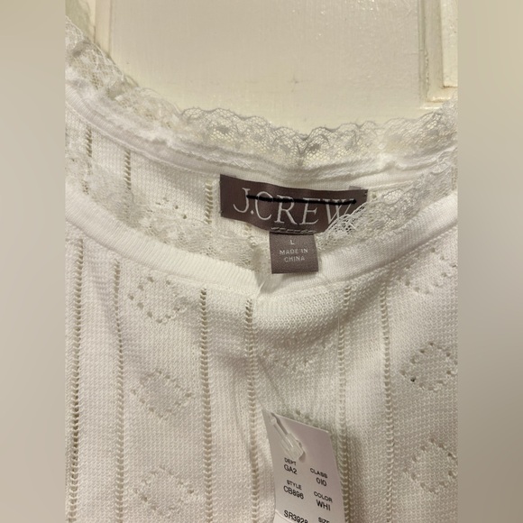 J.Crew Pointelle sweater-tank in premium ultrafine cotton white size L NWT CB896 - Picture 5 of 10
